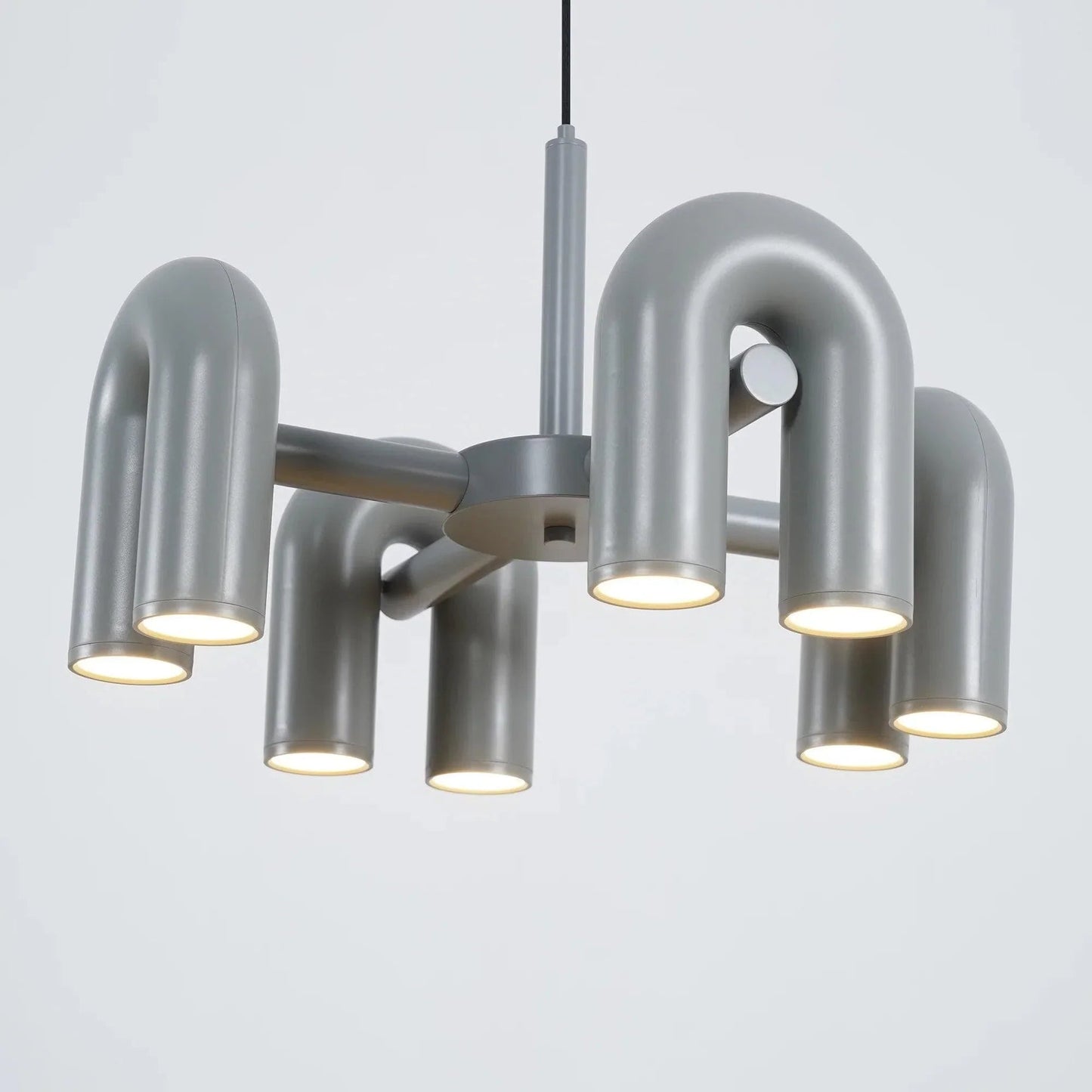 Matte Black Iron Chandelier — Sculptural Statement - LumoTrot