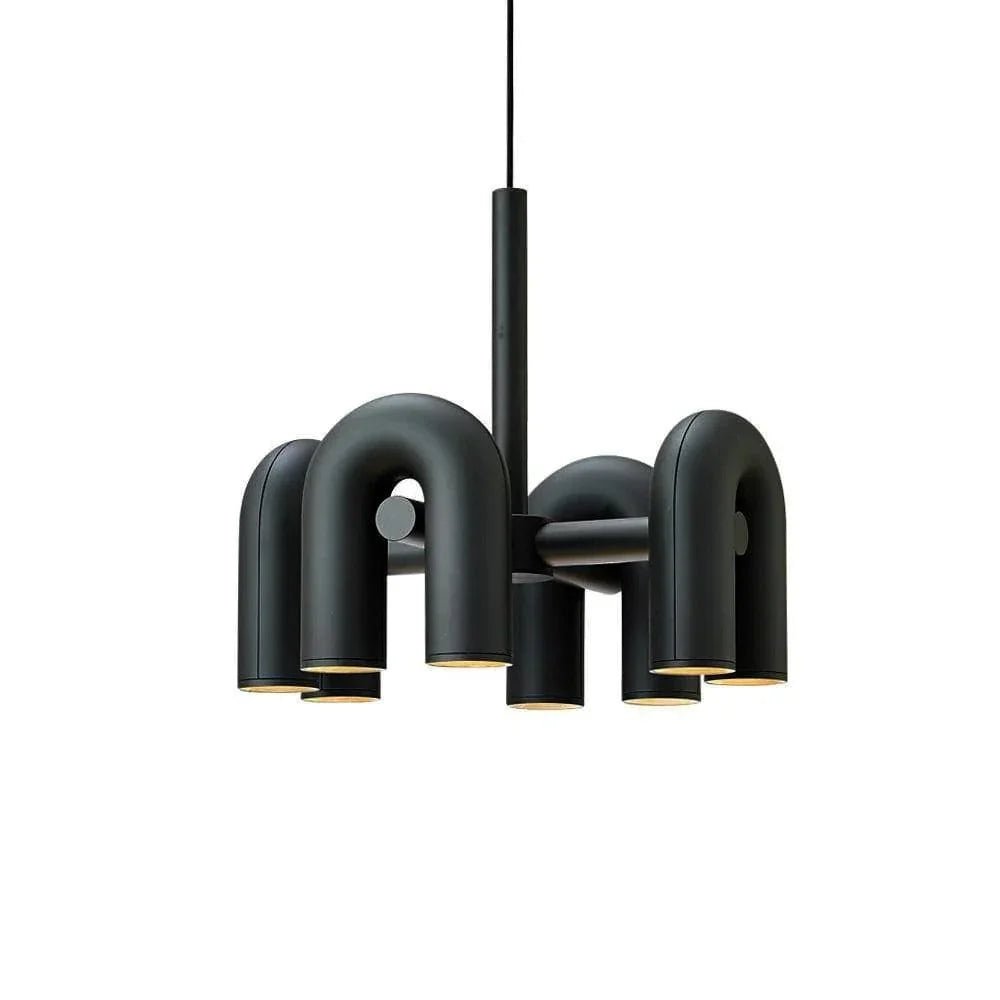 Matte Black Iron Chandelier — Sculptural Statement - LumoTrot