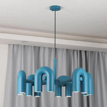 Matte Black Iron Chandelier — Sculptural Statement - LumoTrot