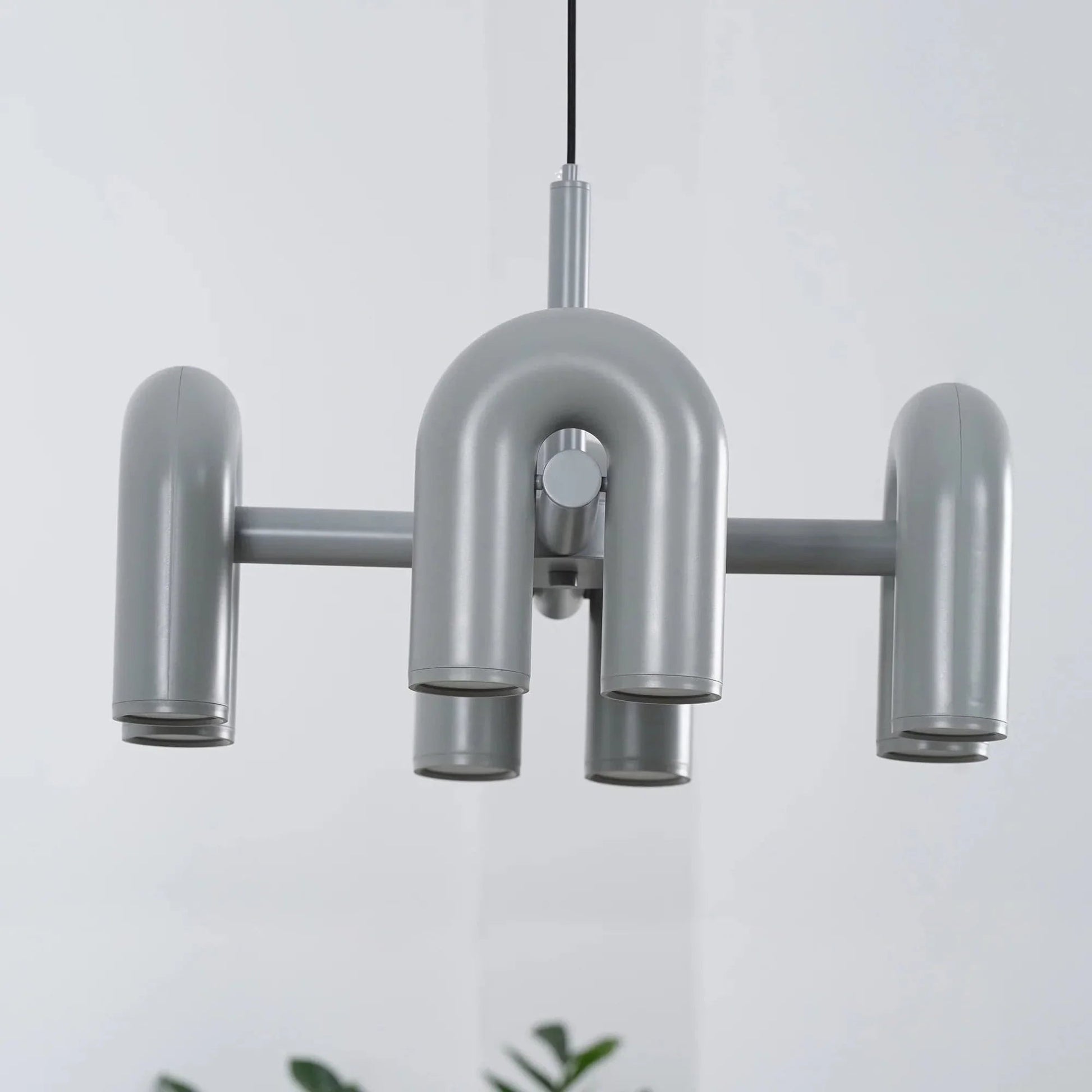 Matte Black Iron Chandelier — Sculptural Statement - LumoTrot