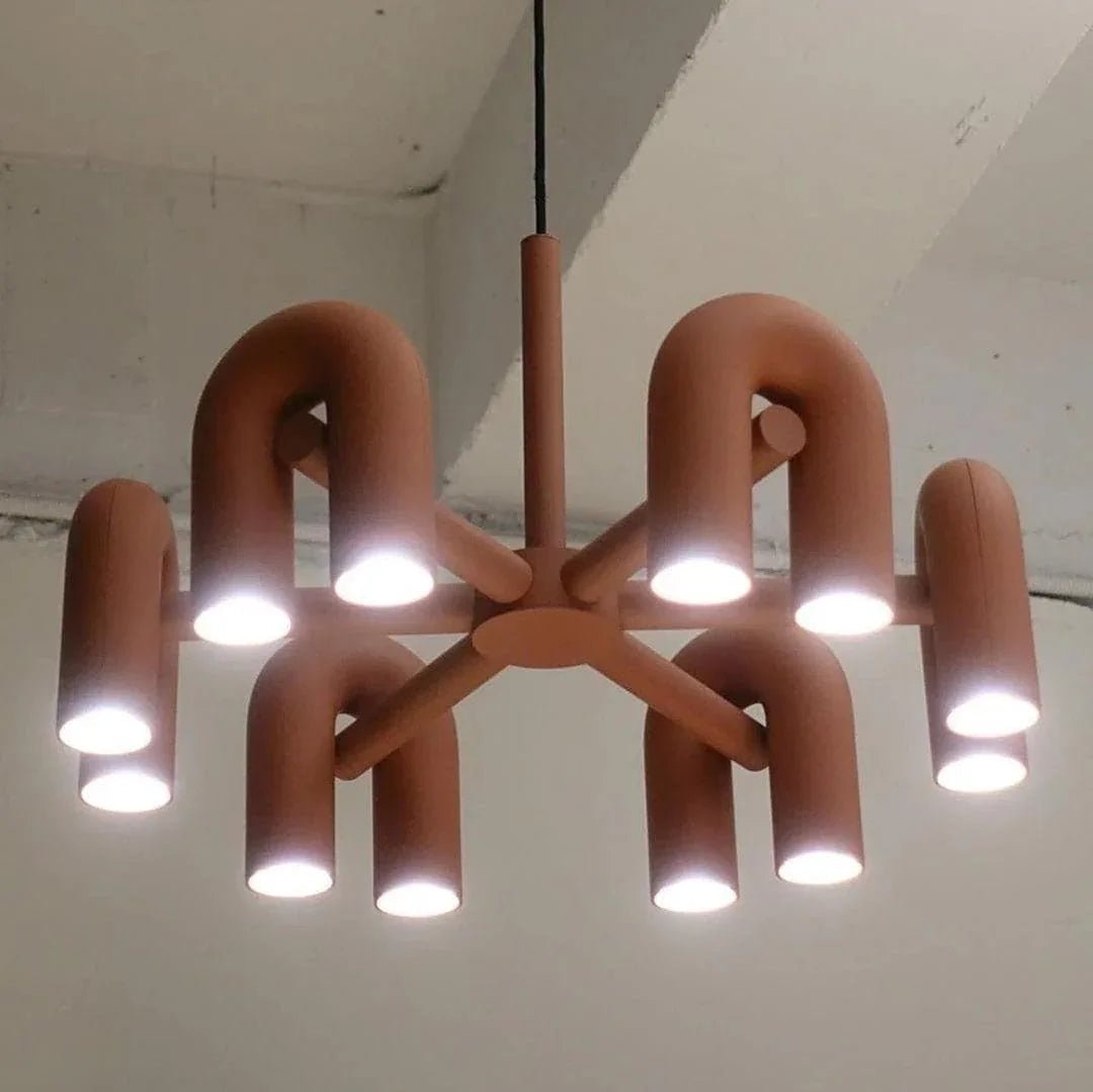 Matte Black Iron Chandelier — Sculptural Statement - LumoTrot
