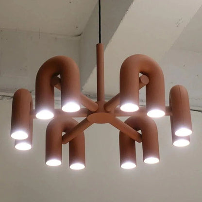 Matte Black Iron Chandelier — Sculptural Statement - LumoTrot