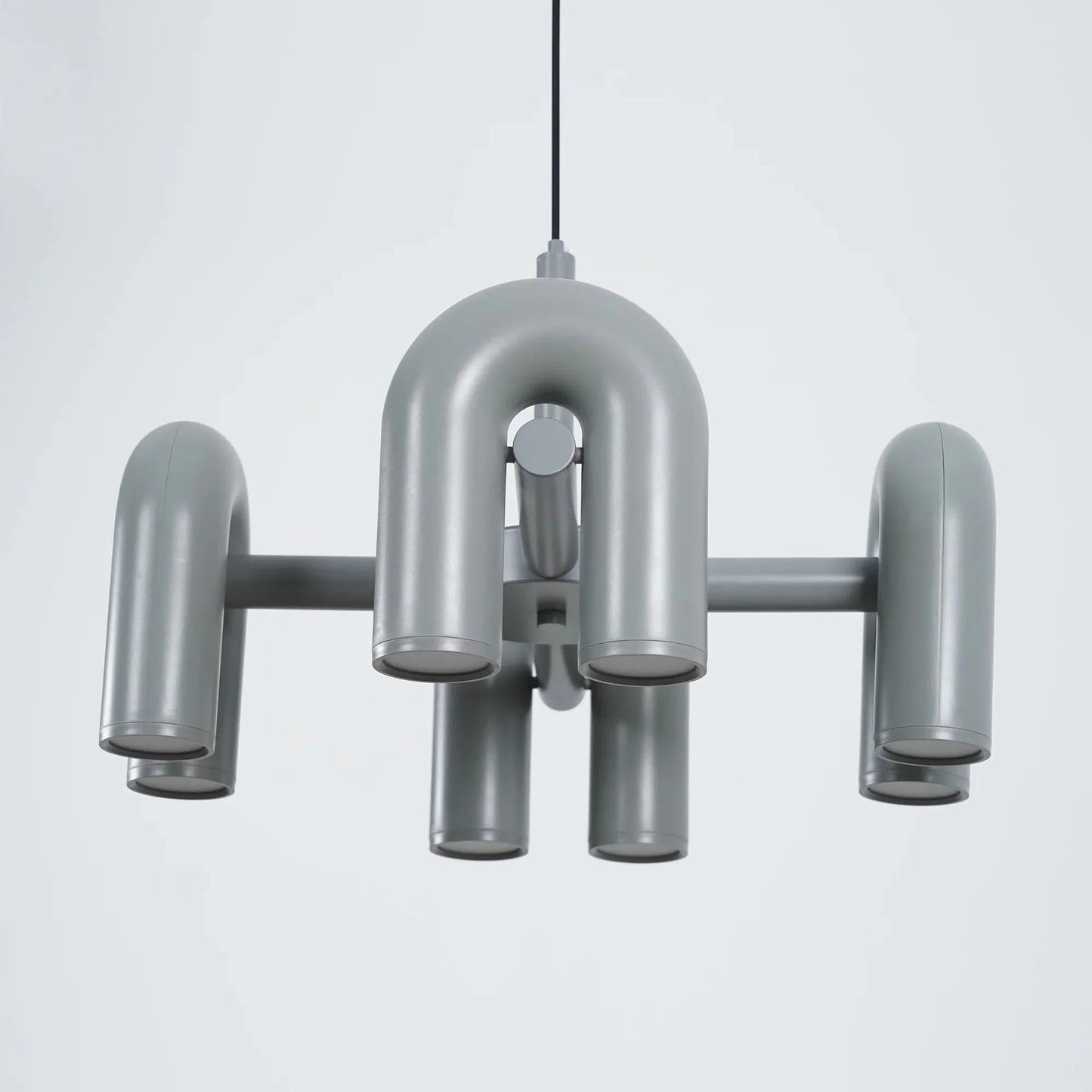 Matte Black Iron Chandelier — Sculptural Statement - LumoTrot