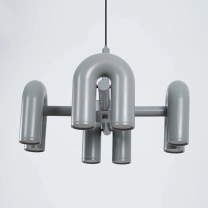 Matte Black Iron Chandelier — Sculptural Statement - LumoTrot