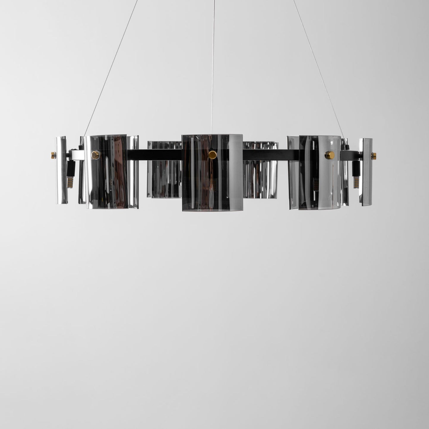 Smoked Glass Pendant Light — Modern Art Deco Ambiance