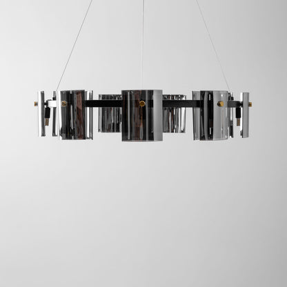 Smoked Glass Pendant Light — Modern Art Deco Ambiance