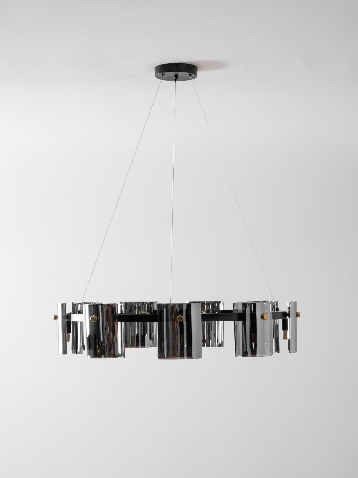 Smoked Glass Pendant Light — Modern Art Deco Ambiance