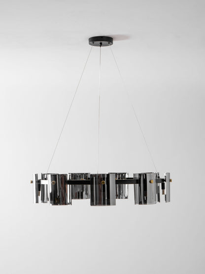Smoked Glass Pendant Light — Modern Art Deco Ambiance