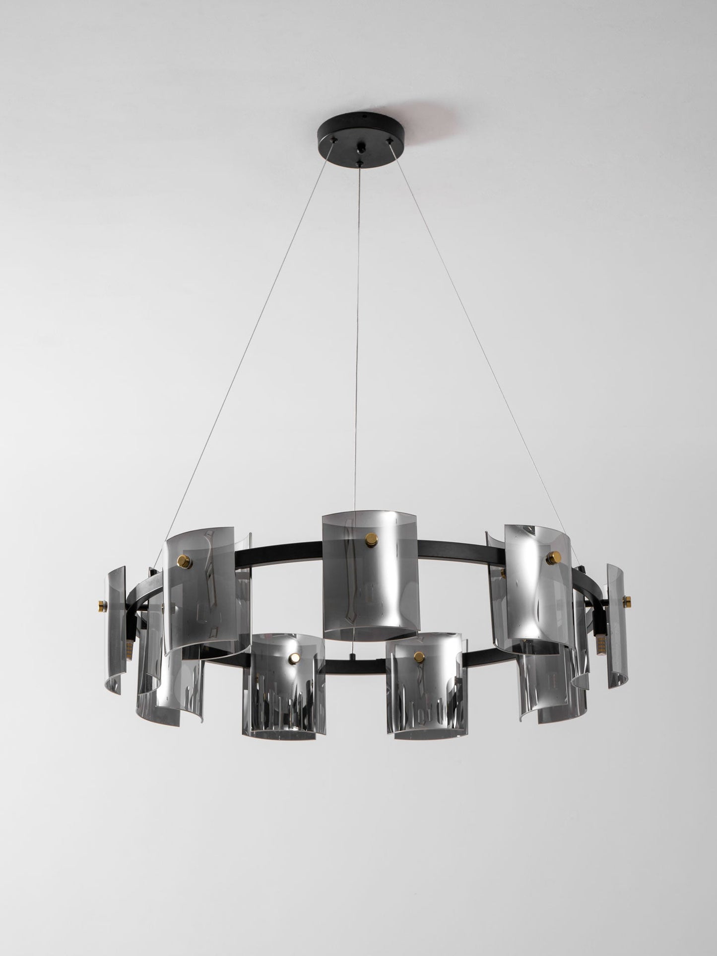 Smoked Glass Pendant Light — Modern Art Deco Ambiance