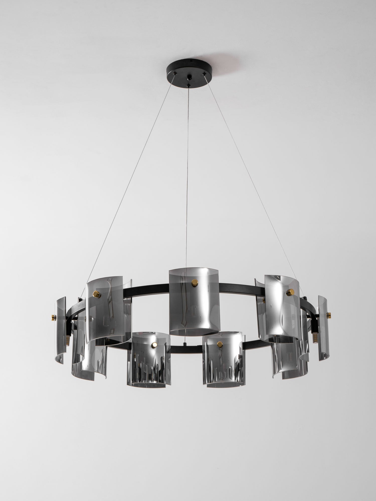 Smoked Glass Pendant Light — Modern Art Deco Ambiance