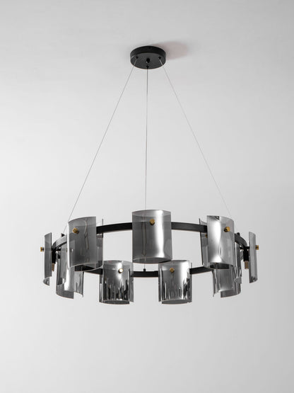 Smoked Glass Pendant Light — Modern Art Deco Ambiance