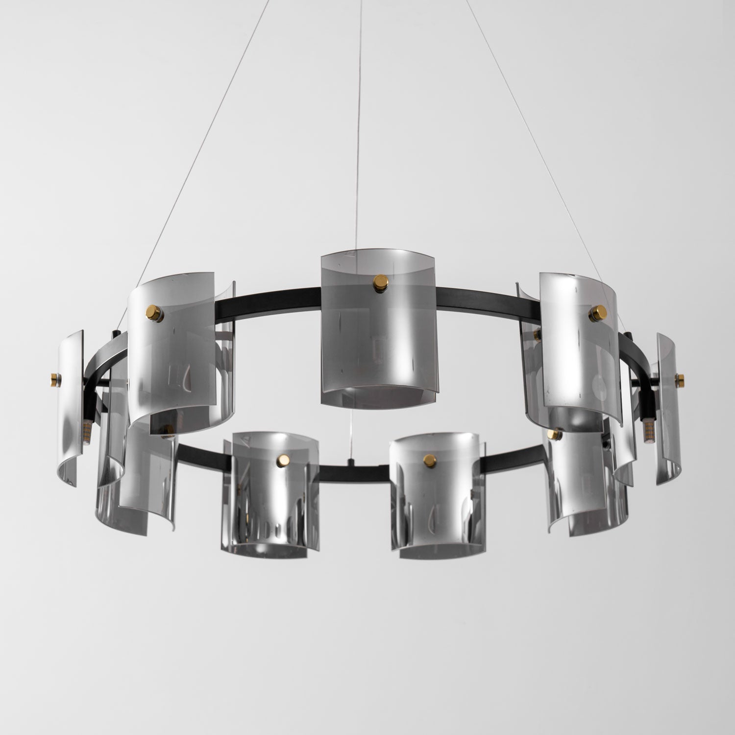 Smoked Glass Pendant Light — Modern Art Deco Ambiance