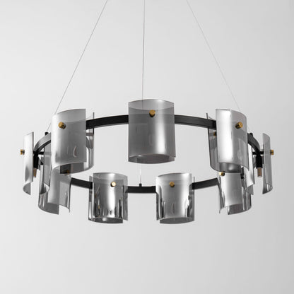 Smoked Glass Pendant Light — Modern Art Deco Ambiance