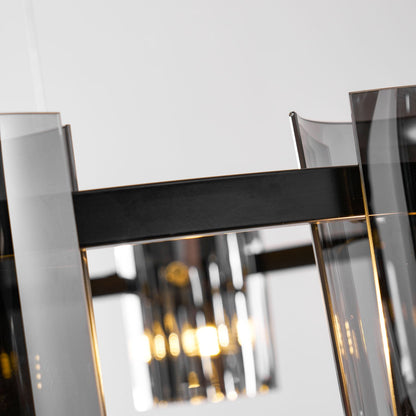 Smoked Glass Pendant Light — Modern Art Deco Ambiance