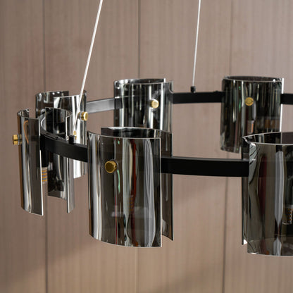 Smoked Glass Pendant Light — Modern Art Deco Ambiance