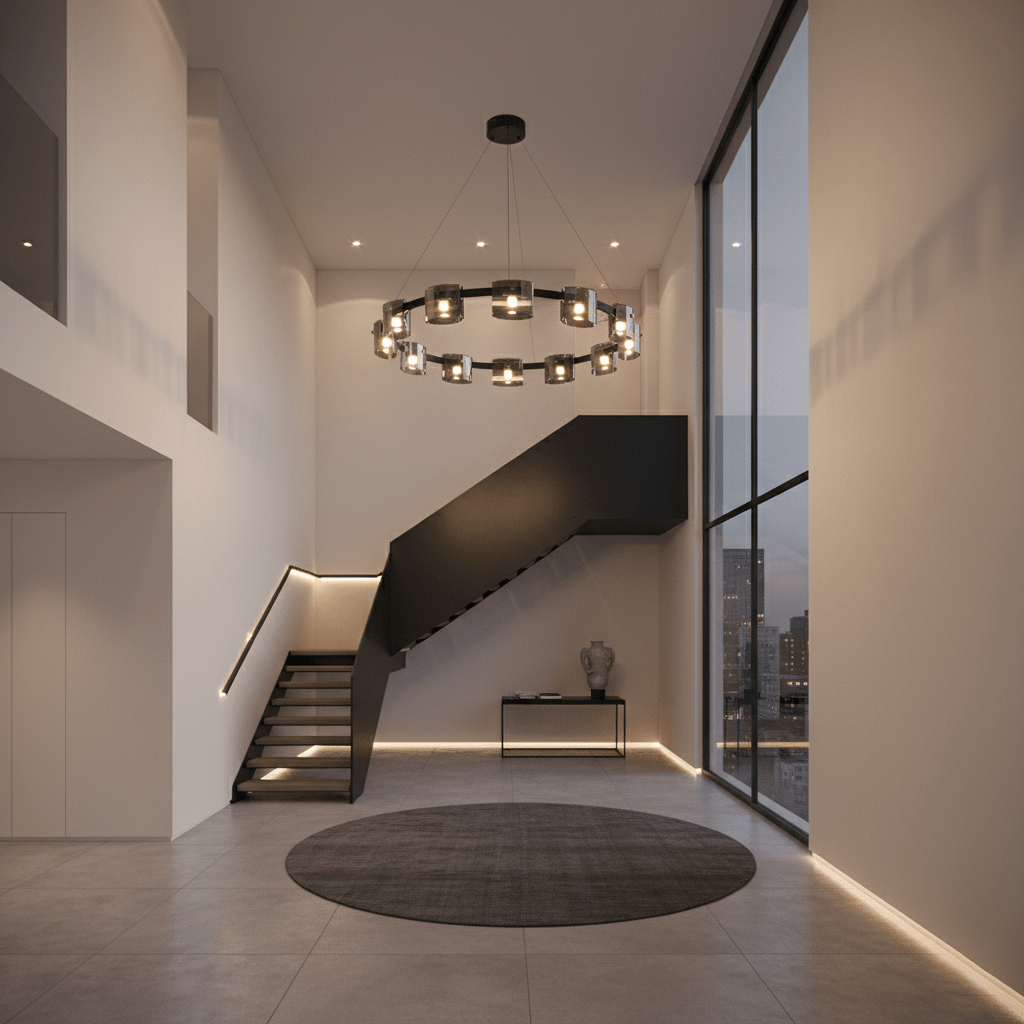 Smoked Glass Pendant Light — Modern Art Deco Ambiance - LumoTrot