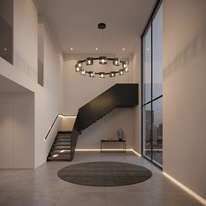 Smoked Glass Pendant Light — Modern Art Deco Ambiance - LumoTrot