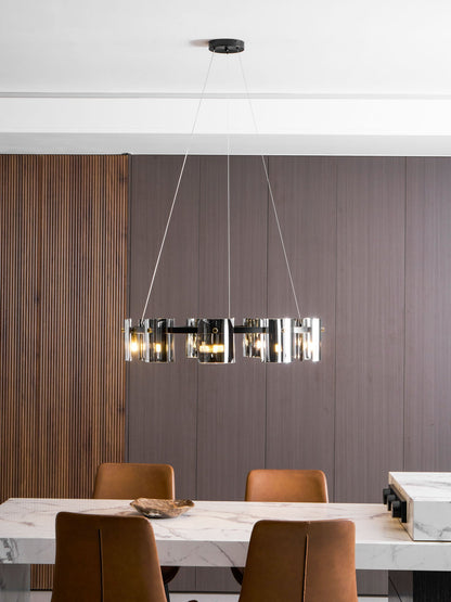 Smoked Glass Pendant Light — Modern Art Deco Ambiance