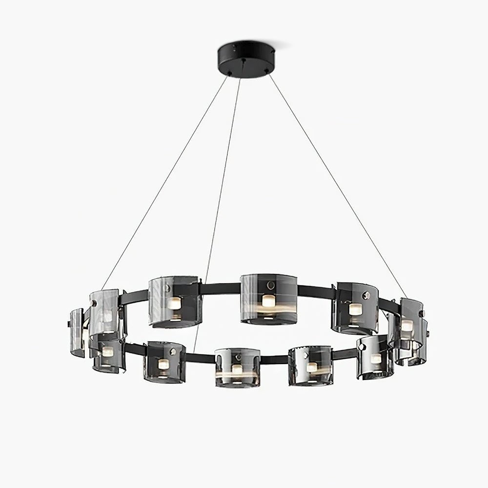 Smoked Glass Pendant Light — Modern Art Deco Ambiance