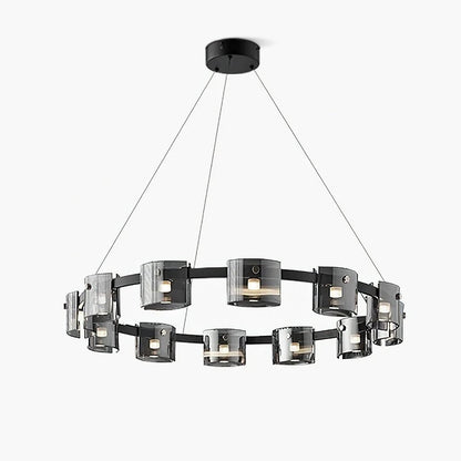 Smoked Glass Pendant Light — Modern Art Deco Ambiance