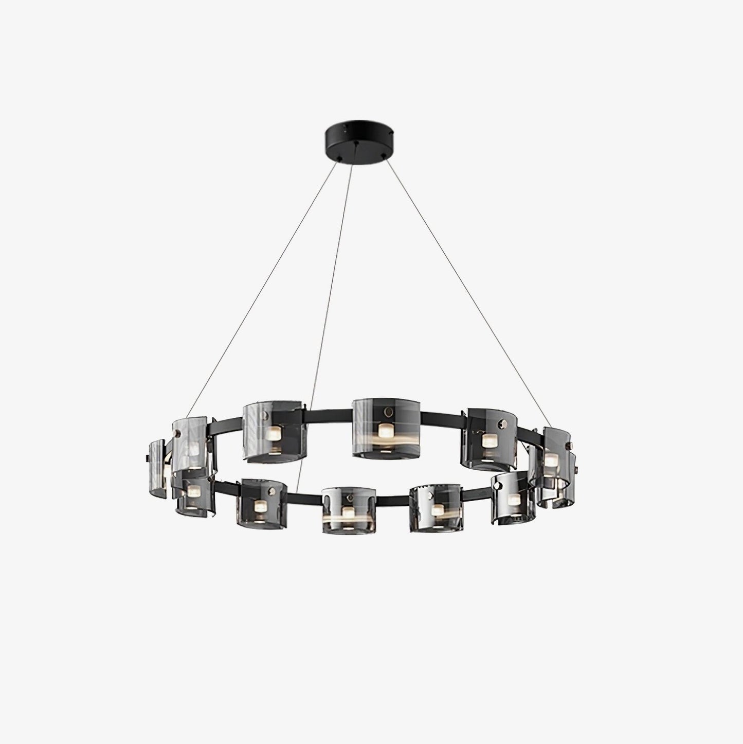 Smoked Glass Pendant Light — Modern Art Deco Ambiance