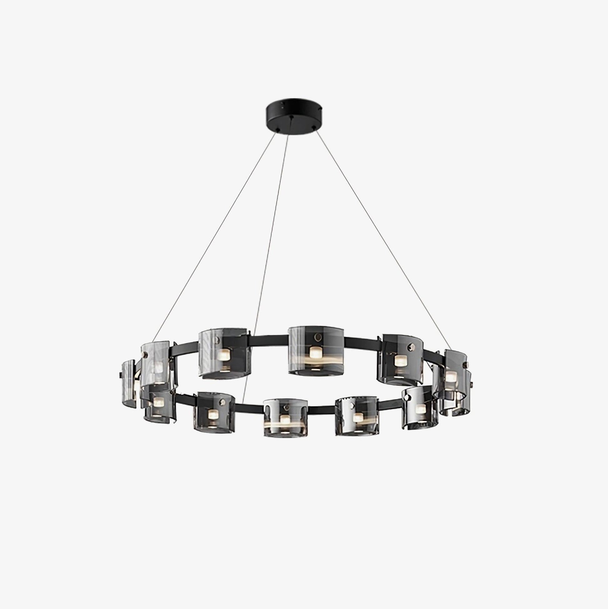 Smoked Glass Pendant Light — Modern Art Deco Ambiance