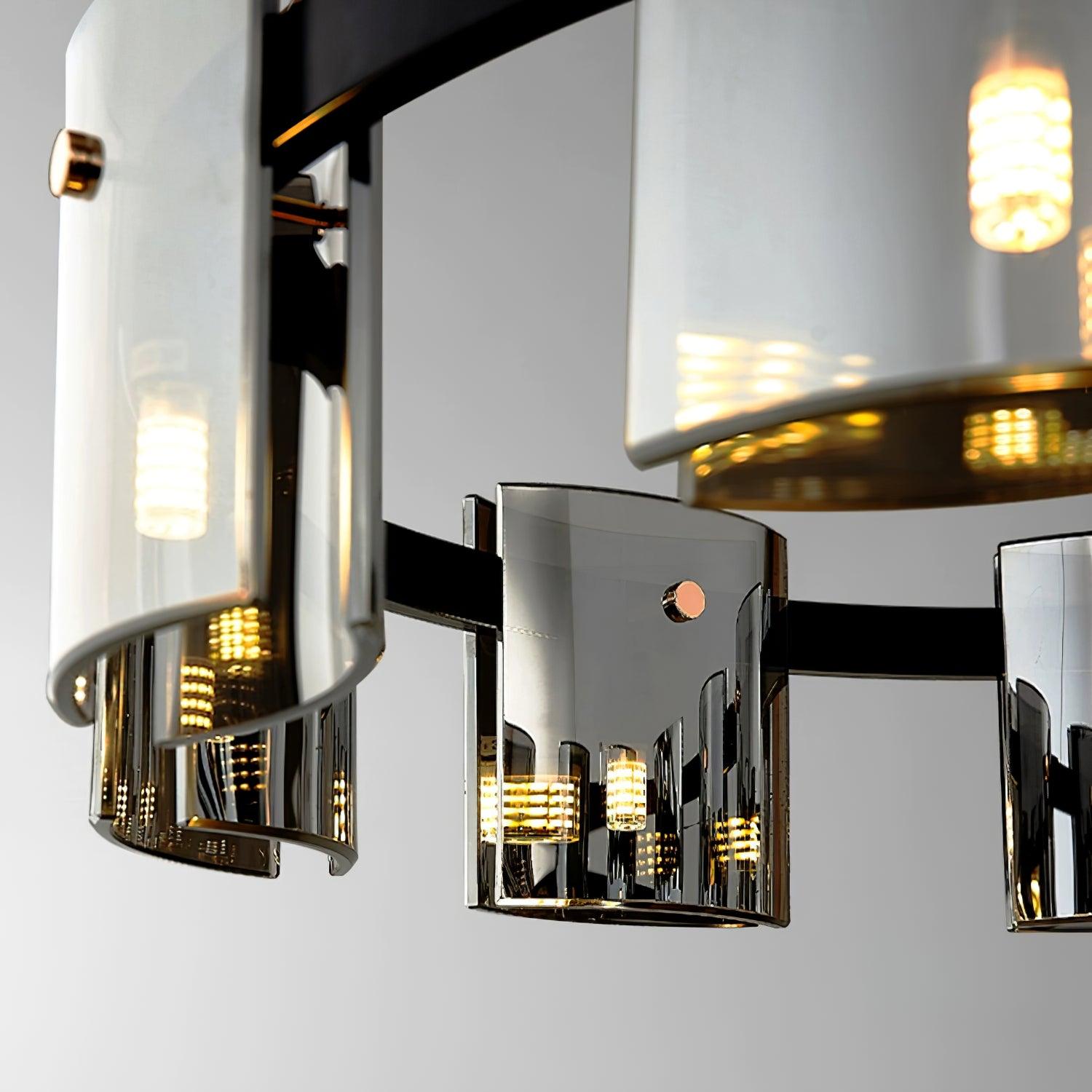 Smoked Glass Pendant Light — Modern Art Deco Ambiance - LumoTrot