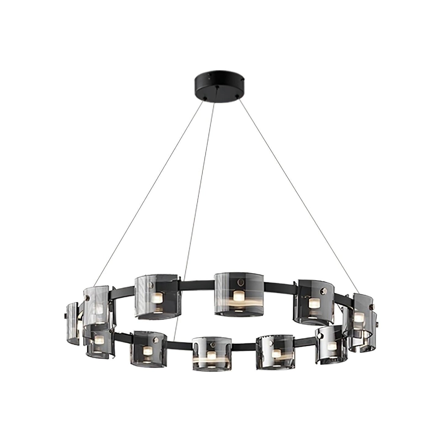 Smoked Glass Pendant Light — Modern Art Deco Ambiance