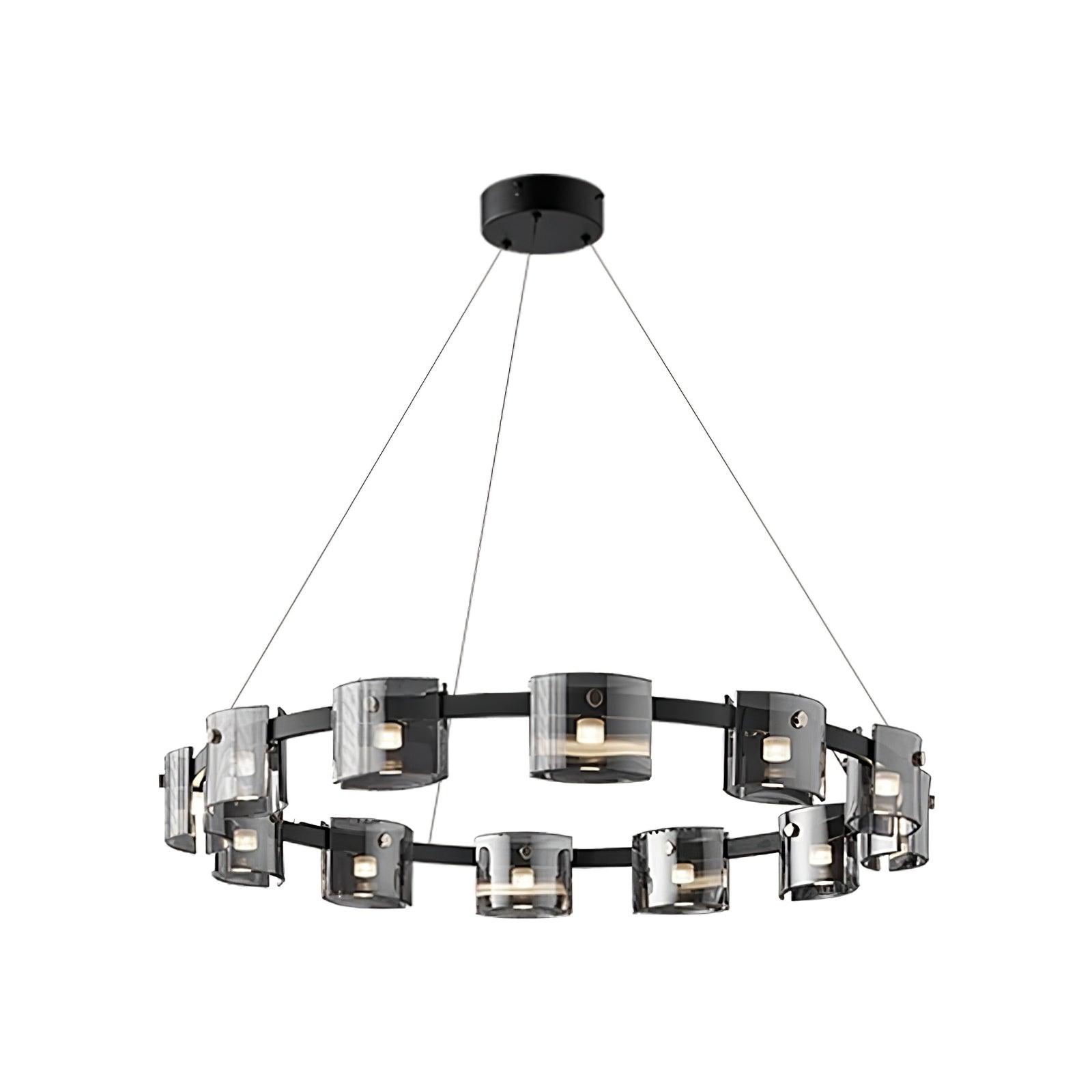 Smoked Glass Pendant Light — Modern Art Deco Ambiance