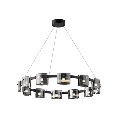 Smoked Glass Pendant Light — Modern Art Deco Ambiance