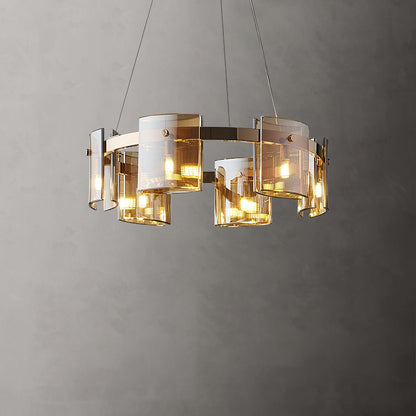 Smoked Glass Pendant Light — Modern Art Deco Ambiance