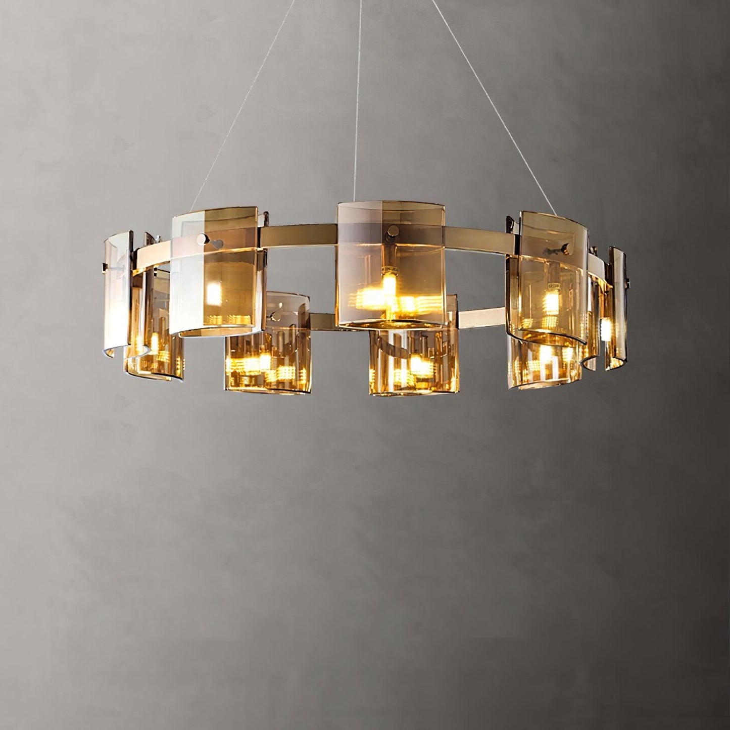Smoked Glass Pendant Light — Modern Art Deco Ambiance - LumoTrot