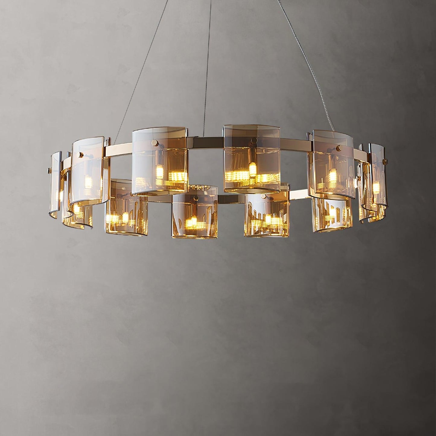 Smoked Glass Pendant Light — Modern Art Deco Ambiance - LumoTrot