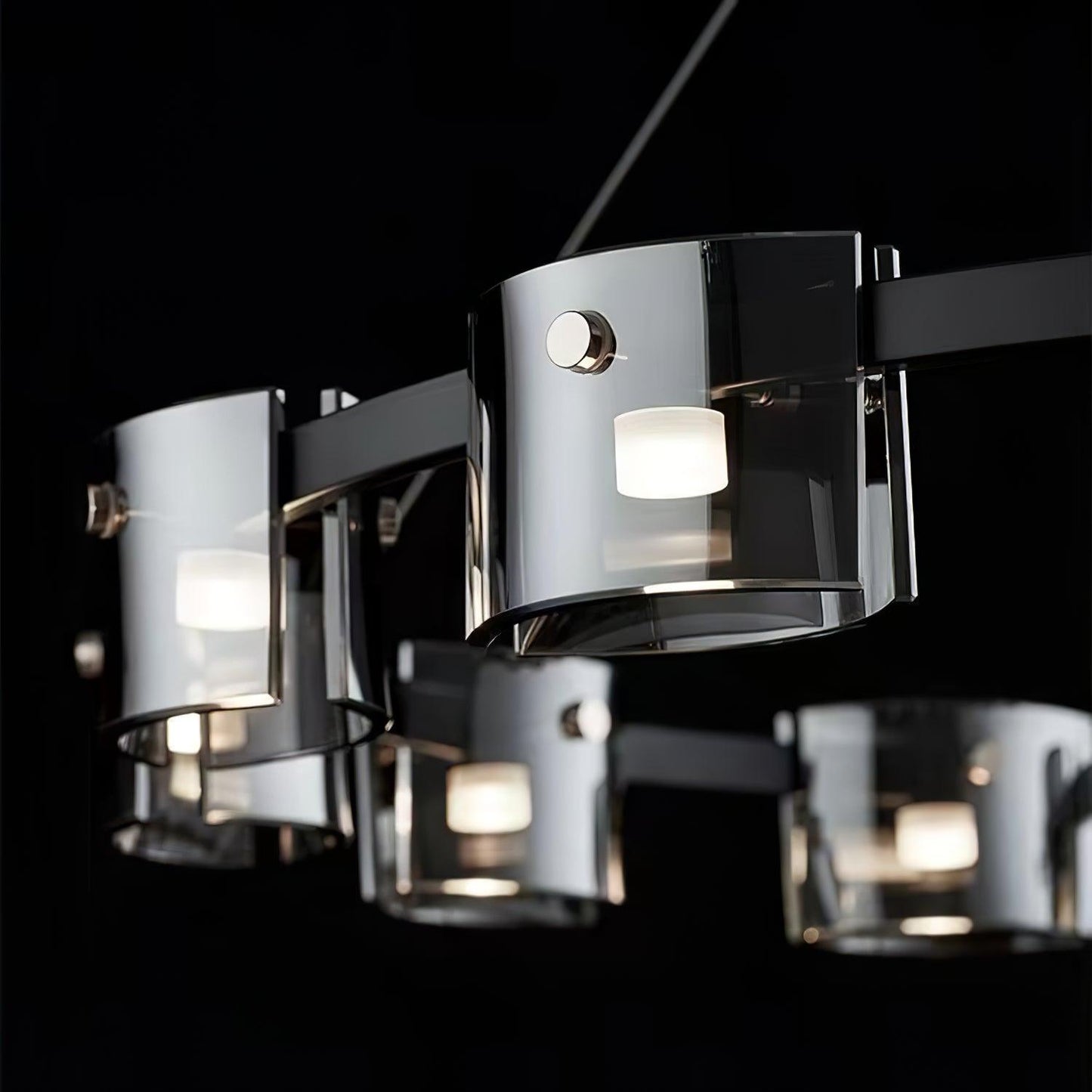 Smoked Glass Pendant Light — Modern Art Deco Ambiance - LumoTrot