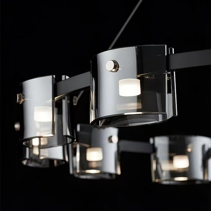 Smoked Glass Pendant Light — Modern Art Deco Ambiance - LumoTrot