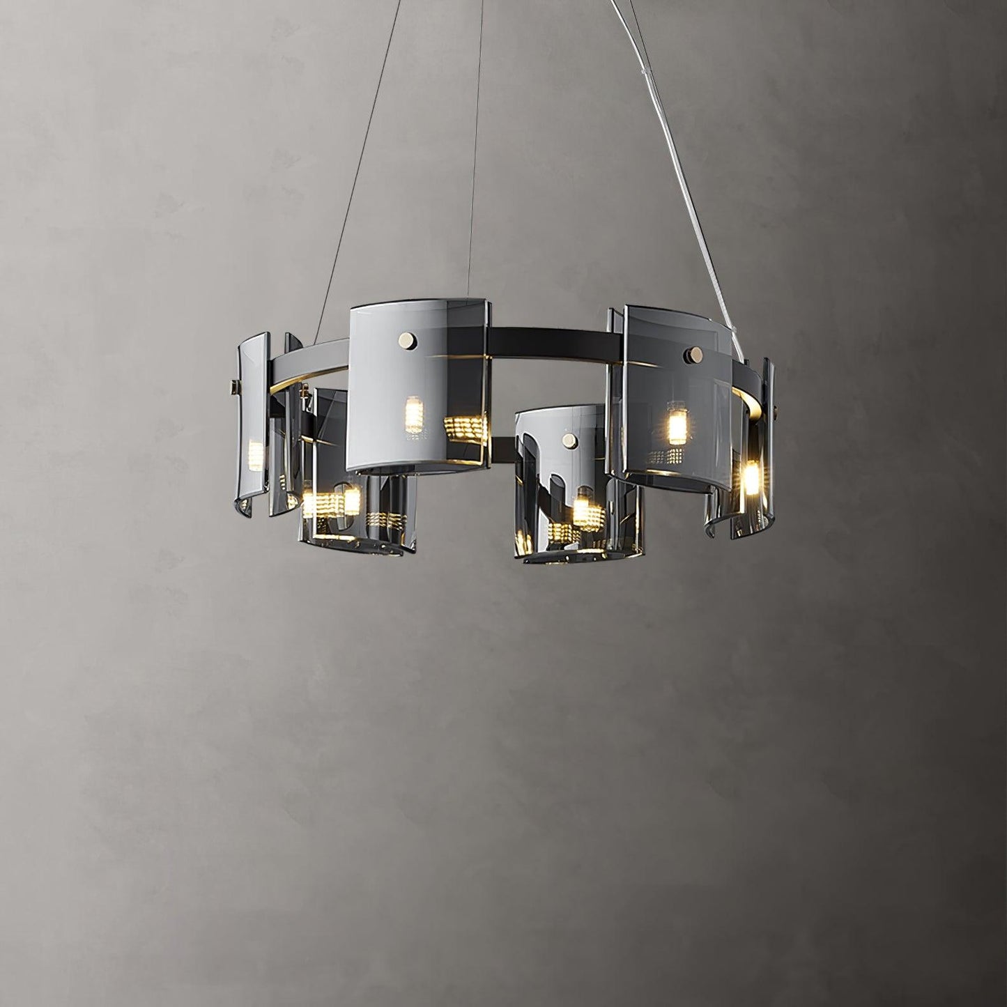 Smoked Glass Pendant Light — Modern Art Deco Ambiance - LumoTrot