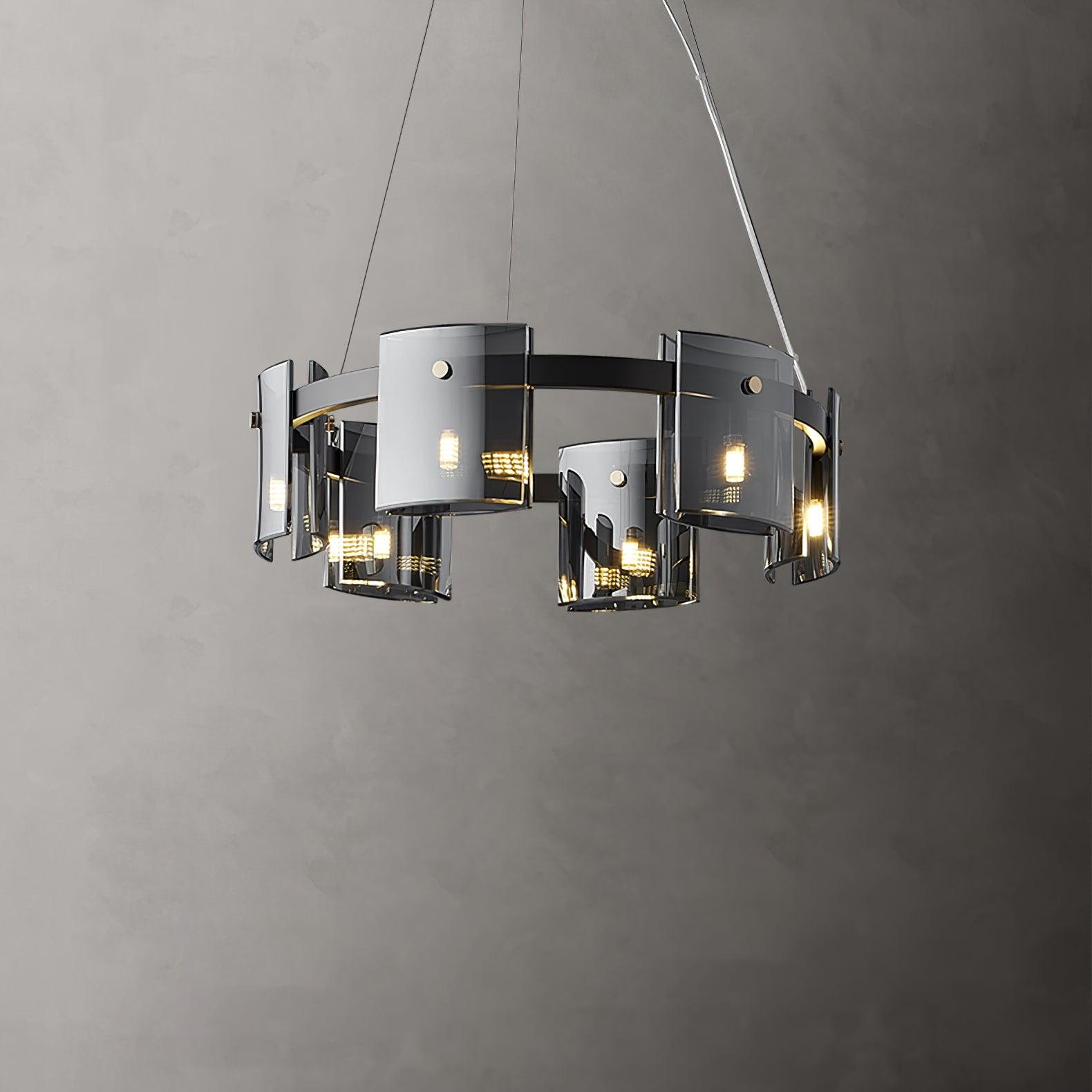 Smoked Glass Pendant Light — Modern Art Deco Ambiance - LumoTrot