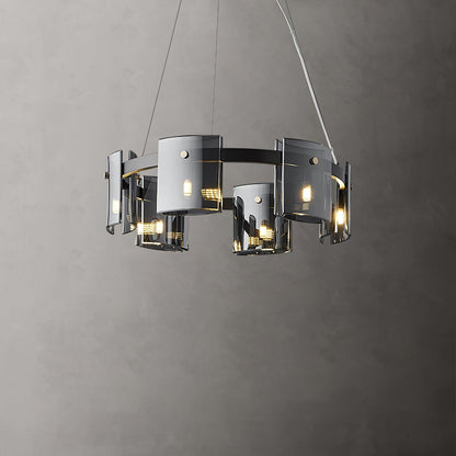 Smoked Glass Pendant Light — Modern Art Deco Ambiance - LumoTrot