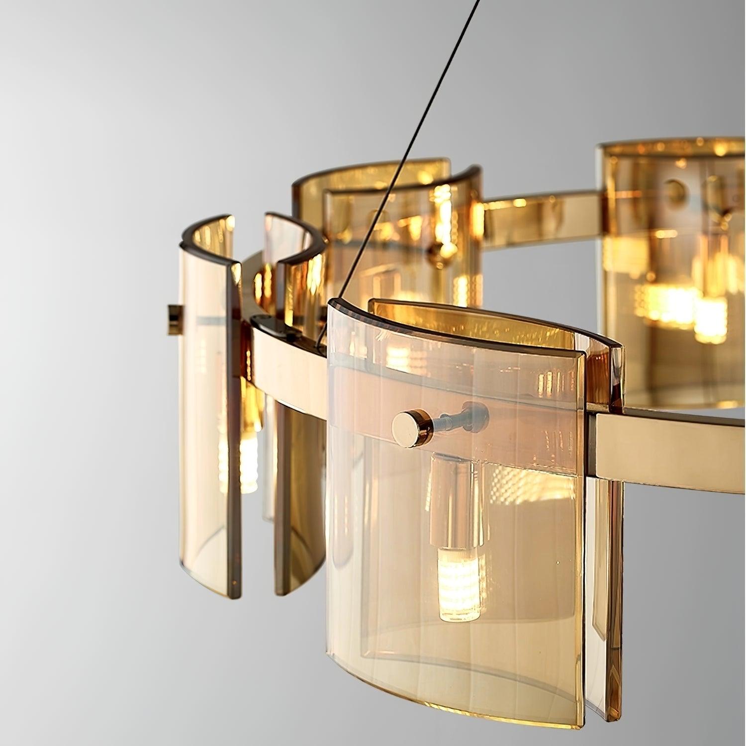 Smoked Glass Pendant Light — Modern Art Deco Ambiance - LumoTrot
