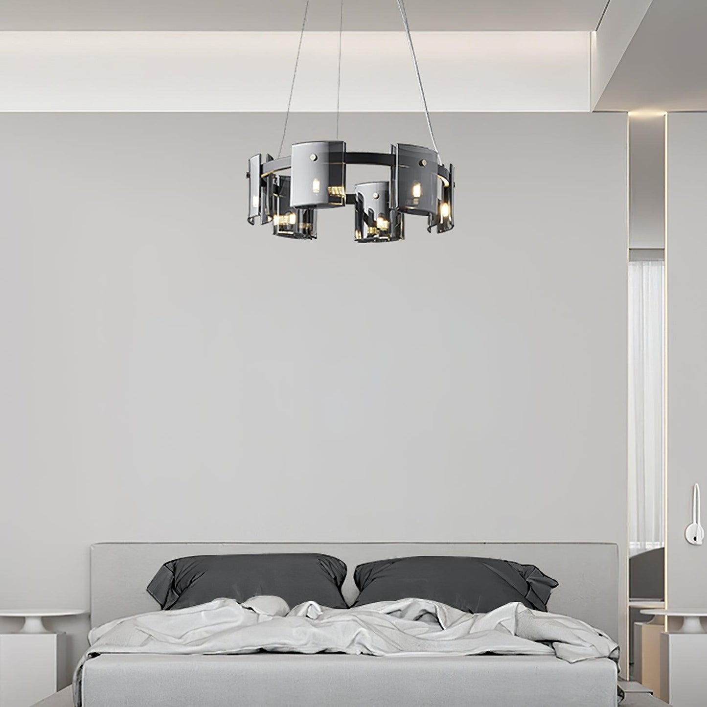Smoked Glass Pendant Light — Modern Art Deco Ambiance - LumoTrot