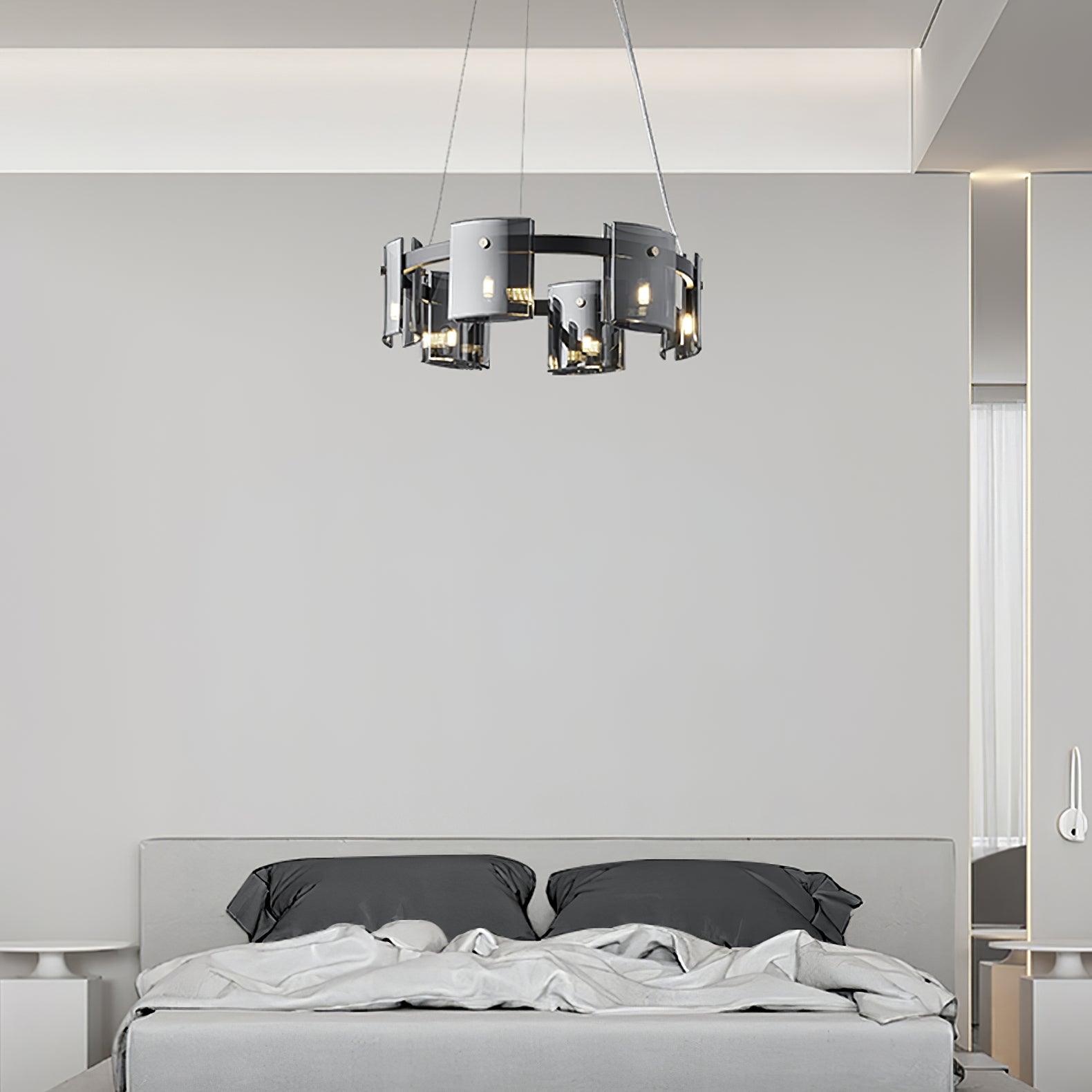 Smoked Glass Pendant Light — Modern Art Deco Ambiance - LumoTrot