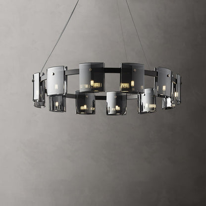 Smoked Glass Pendant Light — Modern Art Deco Ambiance