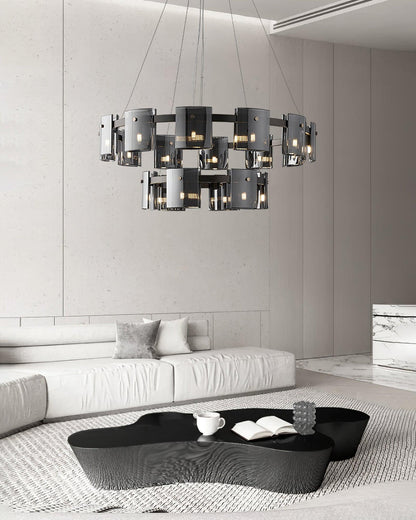 Smoked Glass Pendant Light — Modern Art Deco Ambiance - LumoTrot