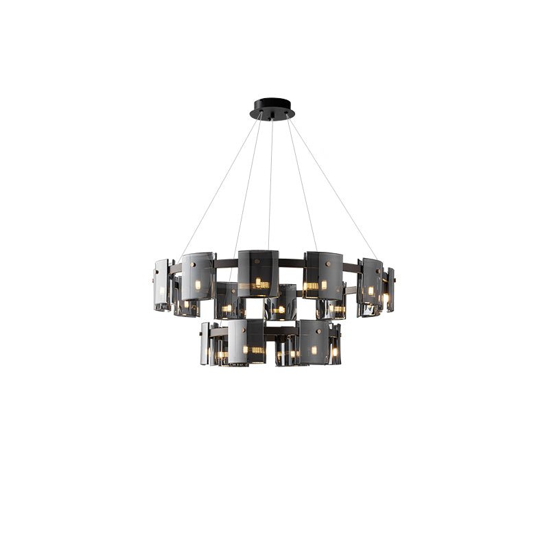 Smoked Glass Pendant Light — Modern Art Deco Ambiance