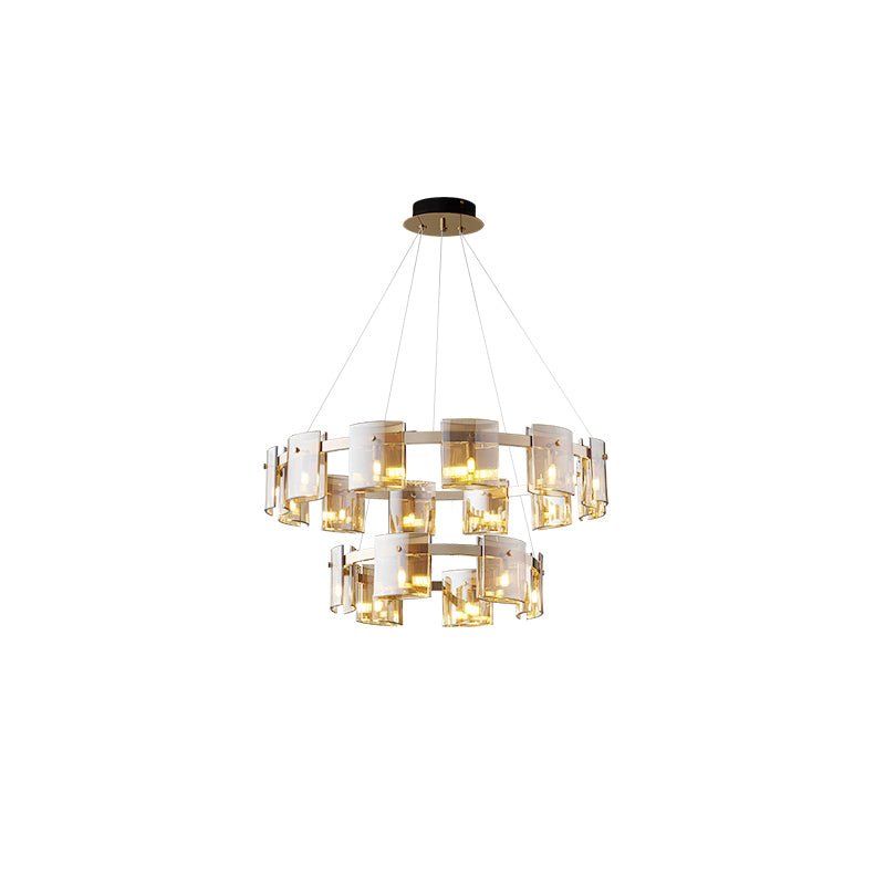 Smoked Glass Pendant Light — Modern Art Deco Ambiance