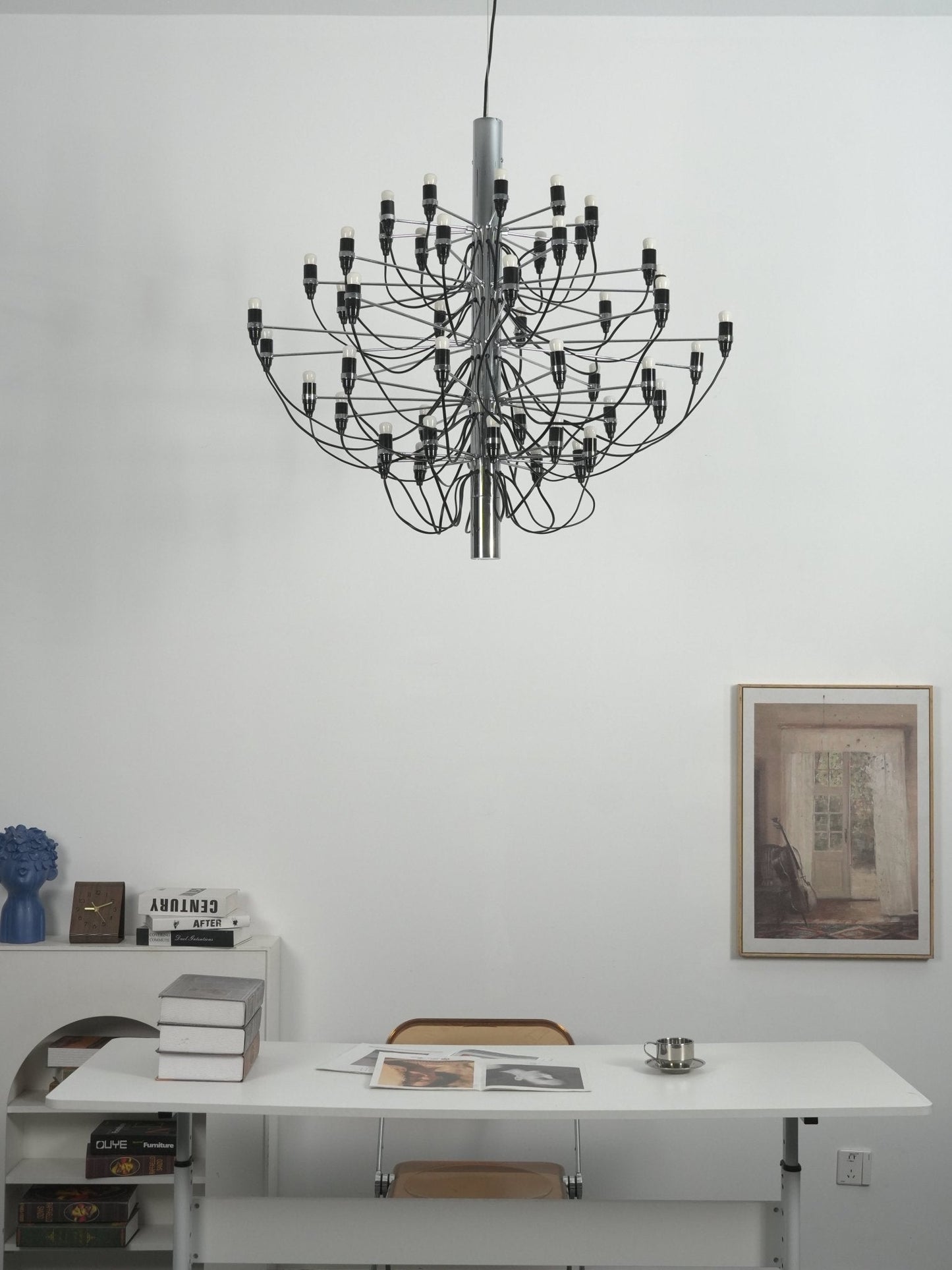 Matte Black Metal Chandelier — Modern Sculptural Statement