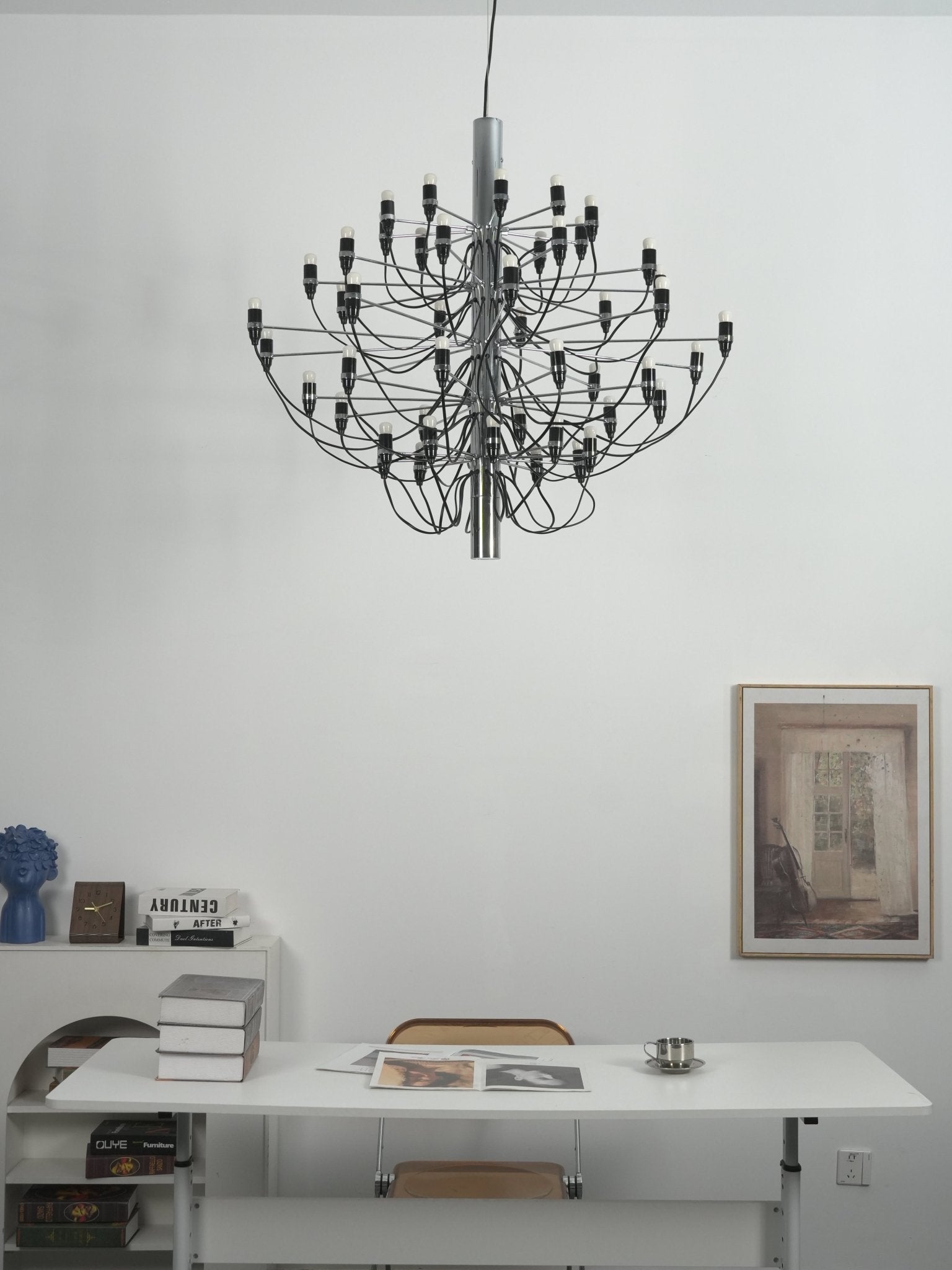 Matte Black Metal Chandelier — Modern Sculptural Statement