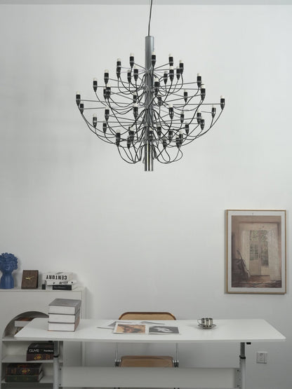 Matte Black Metal Chandelier — Modern Sculptural Statement