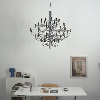 Matte Black Metal Chandelier — Modern Sculptural Statement