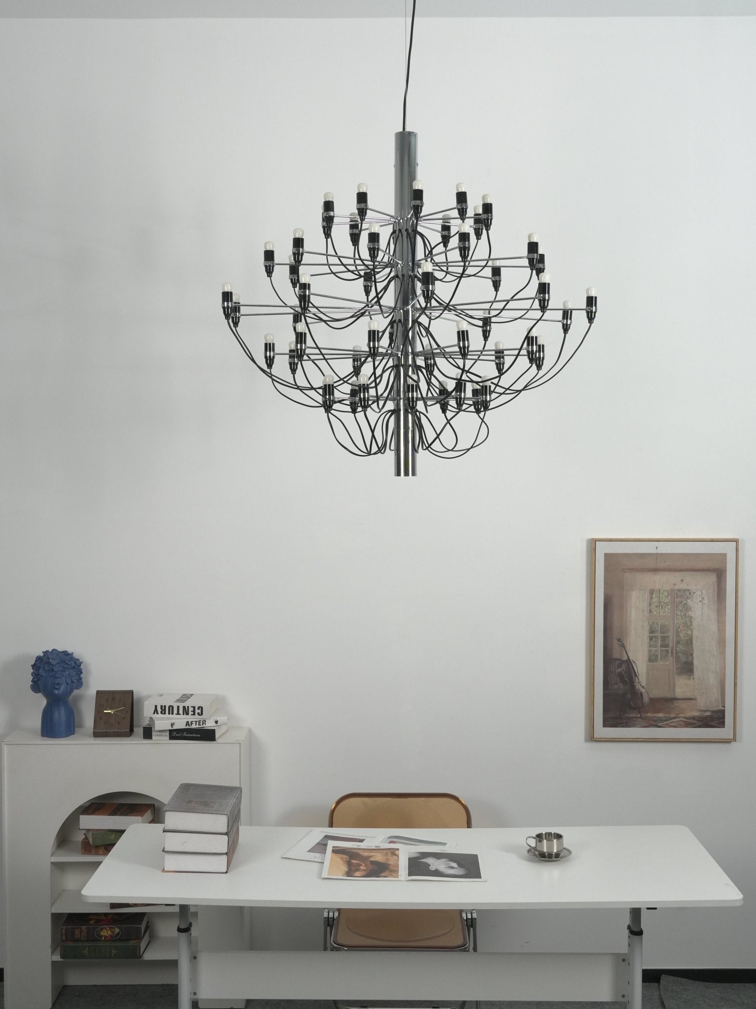 Matte Black Metal Chandelier — Modern Sculptural Statement